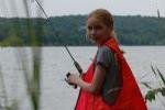 Girl Fishing in Lake